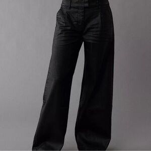 American Eagle Outfitters Black Wide-Leg Trousers